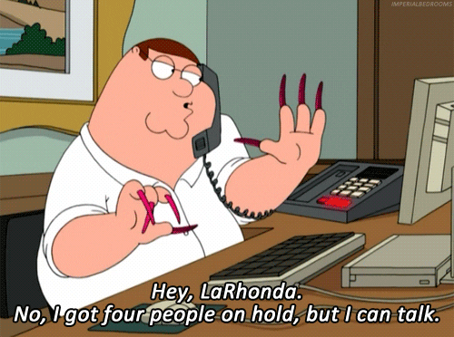 Peter Griffin On Call With Long Nail GIF