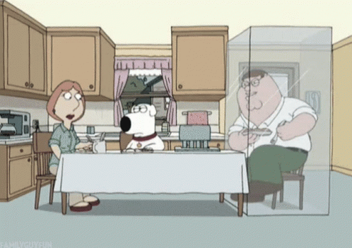 Peter Griffin Sitting at Table