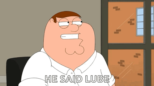 Peter Griffin Sitting in Chair Saying He Said Lube
