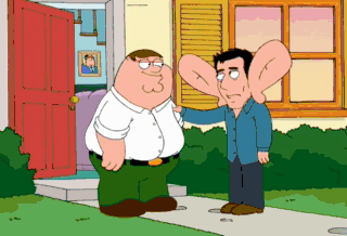 Peter Griffin Talking to Man with Large Ears