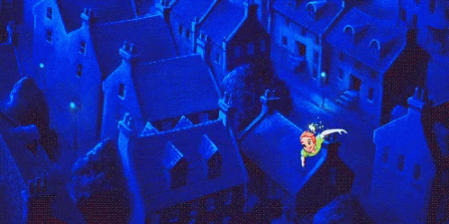 Peter Pan And Tinker Bell Flying GIF