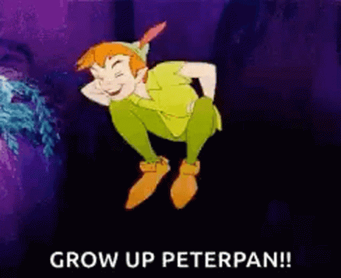 Peter Pan Cartoon Grow Up Meme GIF