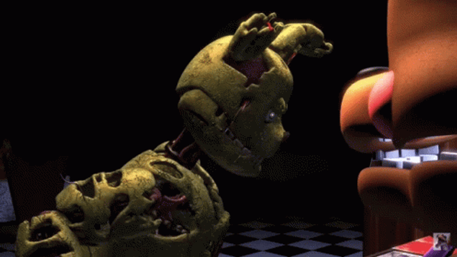 Petrifying Springtrap Looking Back Slowly GIF