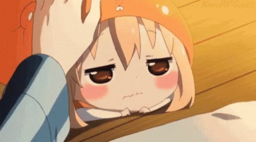 Petting Cute Little Umaru GIF