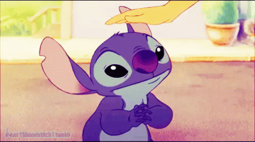 Petting Good Girl Stitch GIF
