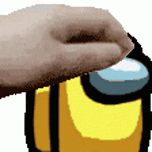 Petting Yellow Among Us GIF
