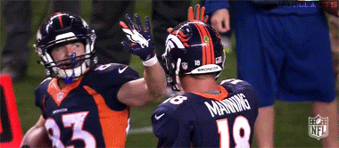 Peyton Manning Broncos Hitting Teammate GIF