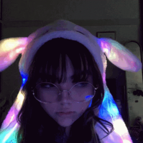 Pfp Girl With Glowing Fluffy Headband GIF