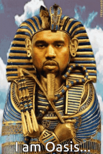 Pharaoh Statue Saying I Am Oasis