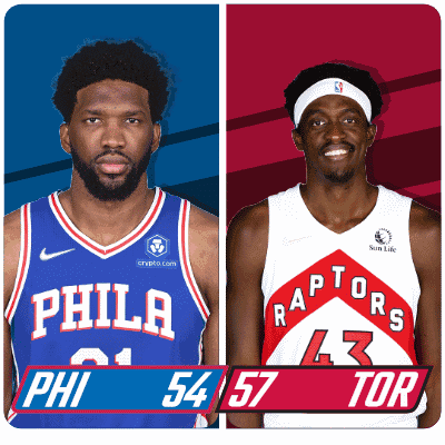 Philadelphia 76Ers And Toronto Raptors Players GIF