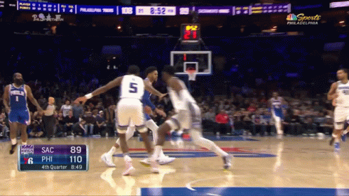 Philadelphia 76Ers And Wizards Basketball Game GIF