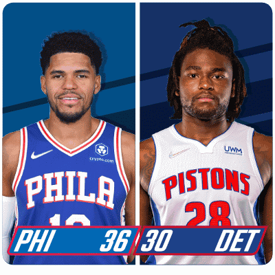 Philadelphia And Detroit Pistons Basketball Players GIF