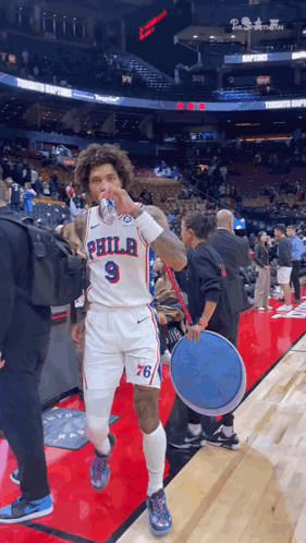 Philadelphia Basketball Player Drinking GIF