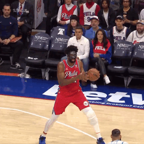 Philadelphia Basketball Player Holding Ball GIF