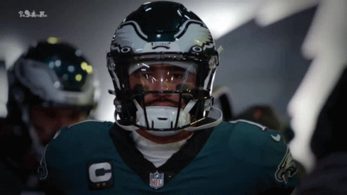 Philadelphia Eagles Football Player in Helmet