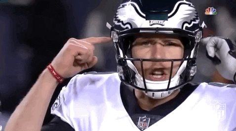 Philadelphia Eagles Nick Foles Tapping His Helmet GIF