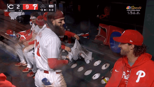 Philadelphia Phillies In Dugout GIF