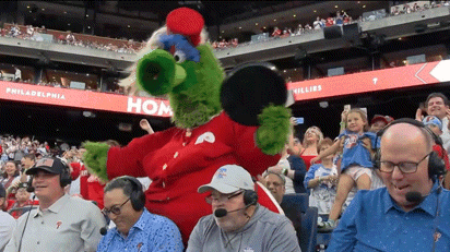 Philadelphia Phillies Mascot With Fans GIF