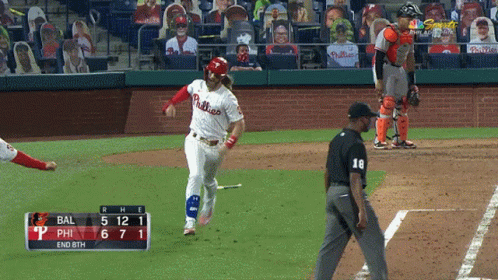 Philadelphia Phillies Player Running To Base GIF