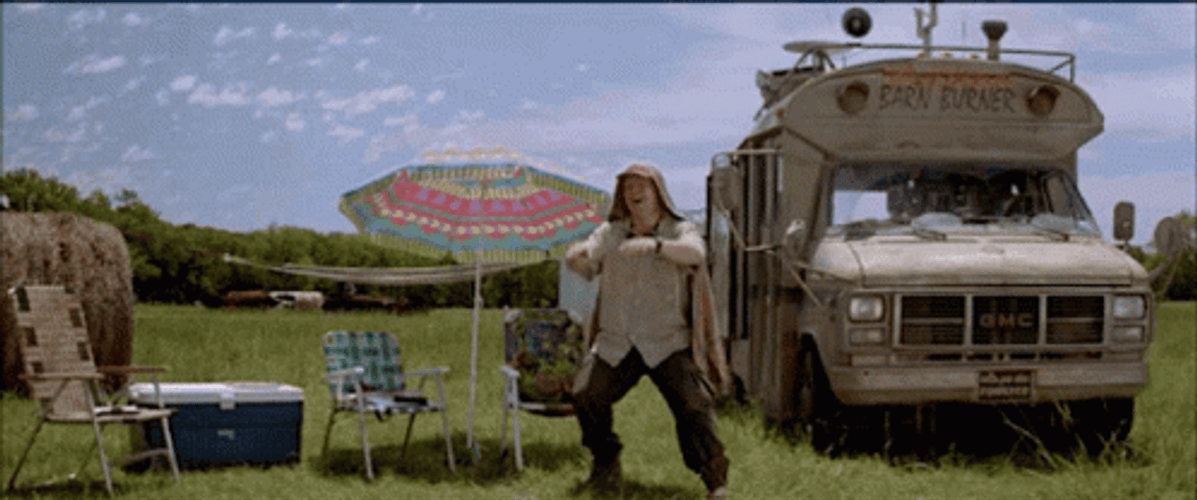 Philip Seymour Hoffman Celebrating Twister Movie GIF