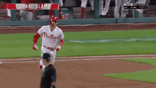 Phillies Baseball Player Celebrates Grand Slam GIF