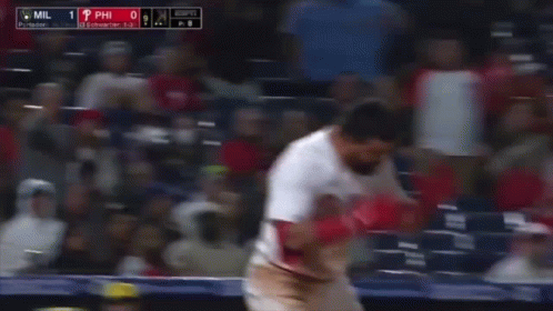 Phillies Baseball Player in Front of Crowd