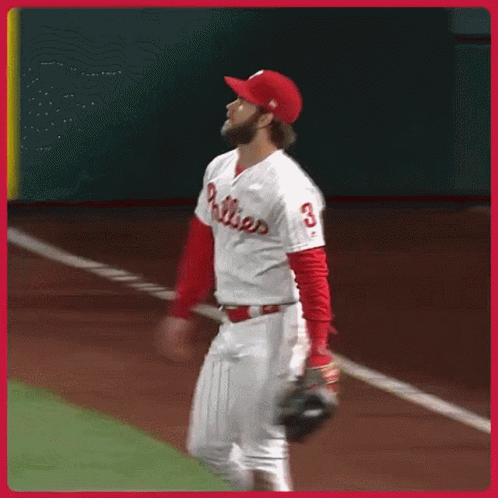 Phillies Baseball Player in Red Hat