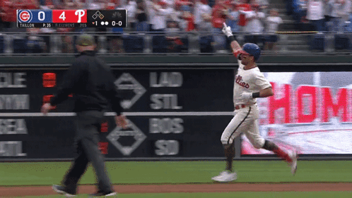 Phillies Baseball Player Running Home
