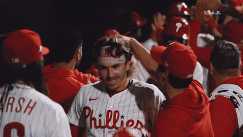 Phillies Baseball Players Including Marsh #16 GIF