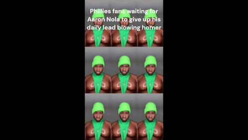 phillies fans are waiting for aaron nola to give up his daily lead blowing homer ..