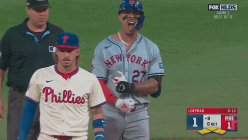 Phillies Player Next to New York Player