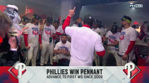 phillies win pennant advance to first ws since 2009 is displayed