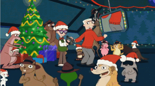 Phineas And Ferb Agent Having Christmas Party GIF