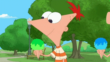 Phineas And Ferb Eating Icecream GIF