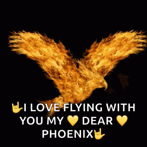 Phoenix Digital Text Art GIF