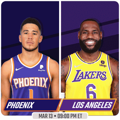 Phoenix Suns Vs Lakers Basketball Game Flyer GIF
