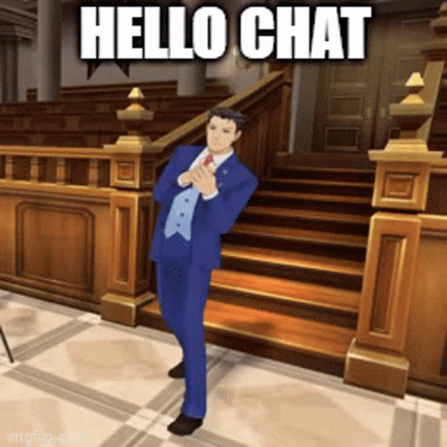 Phoenix Wright Ace Attorney Hello Chat GIF