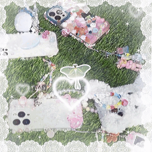 Phone Case With Butterfly On Green Field GIF