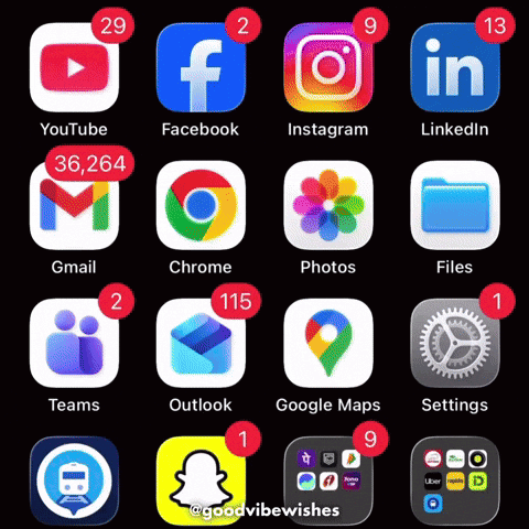 Phone Home Screen With Social Media Icons