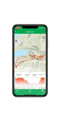 Phone Showing Spring Trail Map