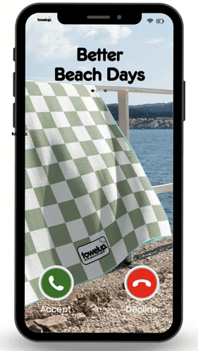 Phone with Checkered Towel and Better Beach Days
