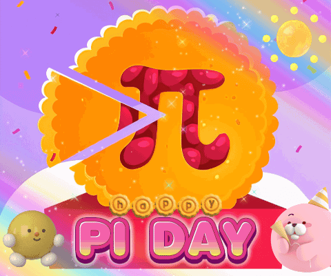Pi Day Cartoon Pie and Bear