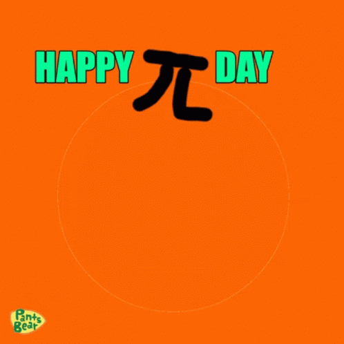 Pi Day Greeting Card with Cartoon Character