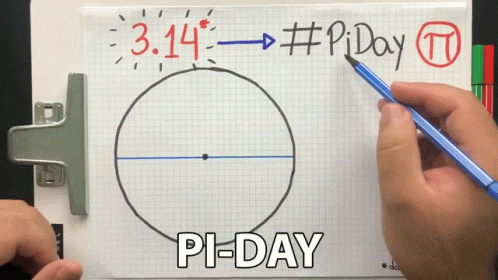 Pi Day Hand Pointing On Paper With Circle GIF