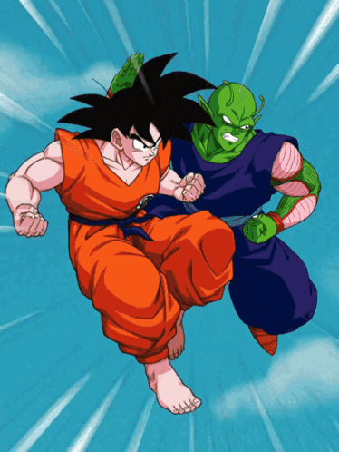 Piccolo And Goku Vs Raditz GIF