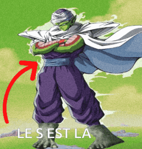 Piccolo Dragon Ball Z With Red Arrow Pointing Left