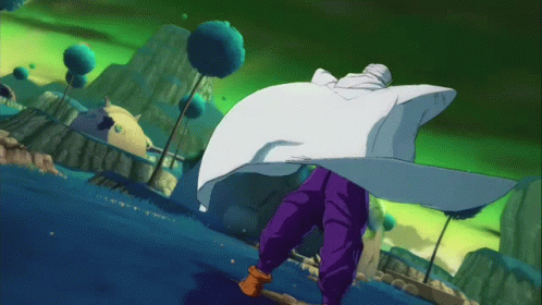 Piccolo Removing Cloak GIF