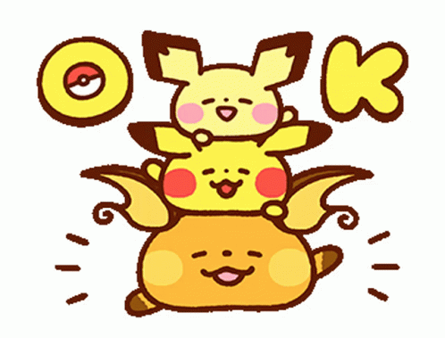 Pichu And Pikachu On Top Of Raichu GIF