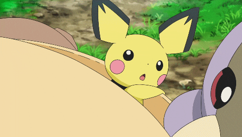 Pichu Eating A Big Blue Fruit GIF