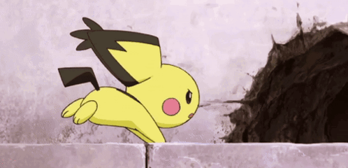 Pichu Running Into A Hole GIF